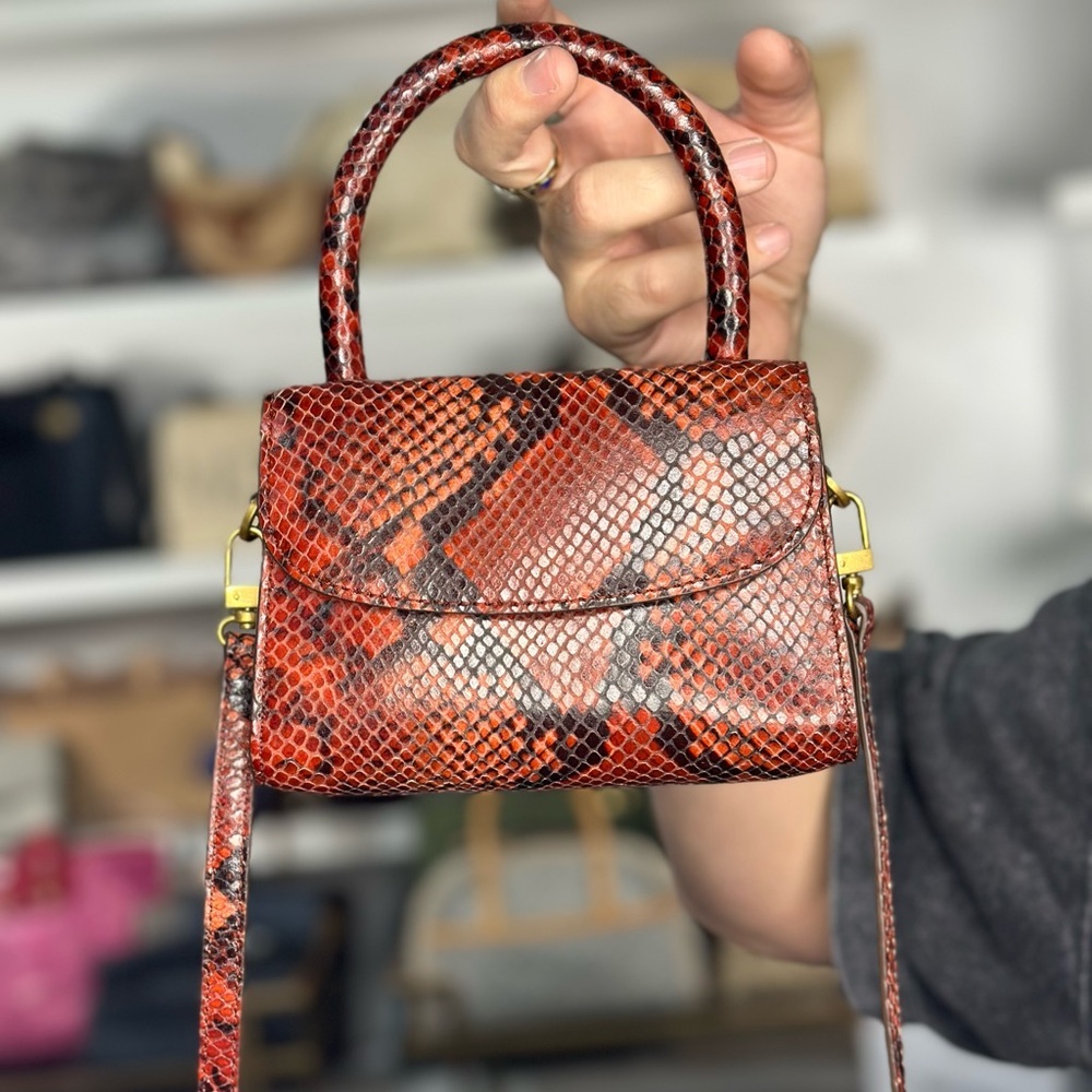 By Far Faux Snake 2 Way Bag